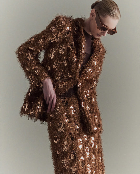 blazer paillet | brons