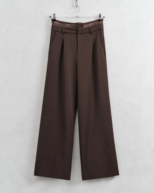 broek met kanten boord | choco