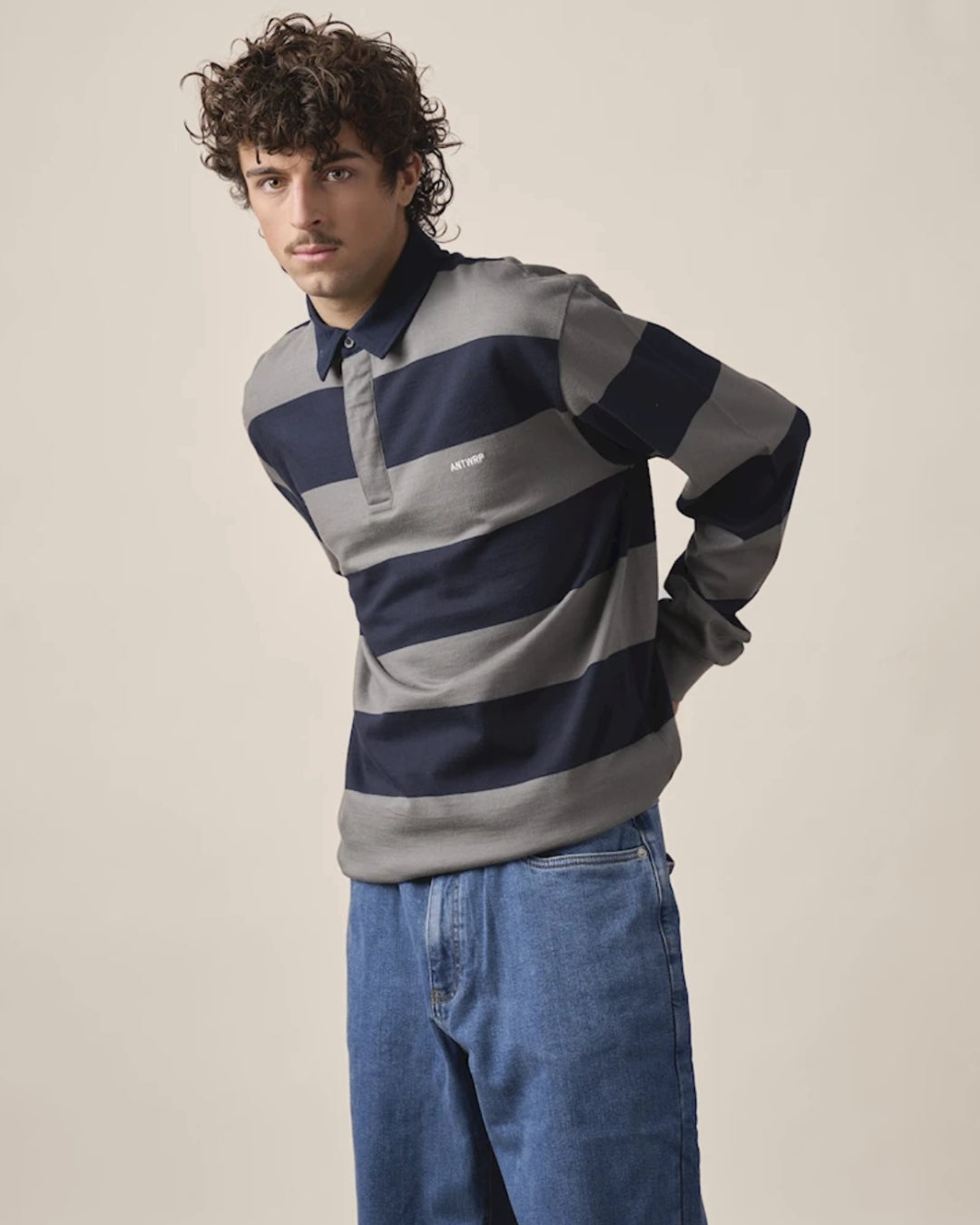 Polo shirt ANTWRP strepen - Ink blue